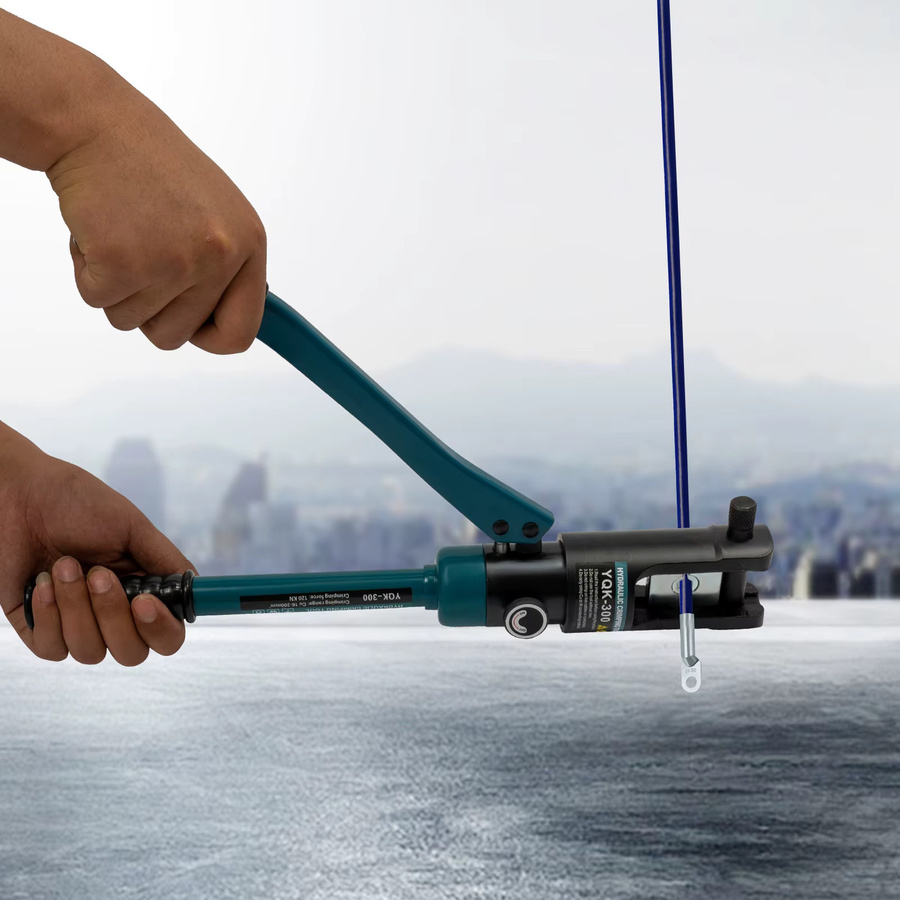 CNCEST Manuelles Hochdruck-Hydraulik-Kabelwerkzeug-Set mit 120KN Hydraulischer Crimpzange und Presszange in Grün und Blau - Bild 2