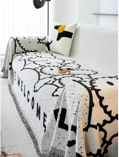 Super Six Chenille Sofabezug in Grau, Mehrzweck-Sofadecke für alle Jahreszeiten, Breite: 180 cm, Tiefe: 130 cm - Bild 1