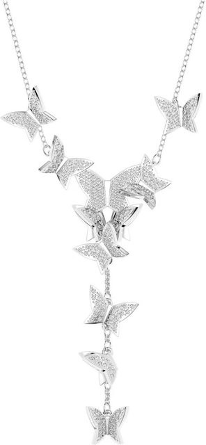 Swarovski Choker-Halskette, Schmetterlingsmuster, Weiß, Kristall, Damen - Bild 1