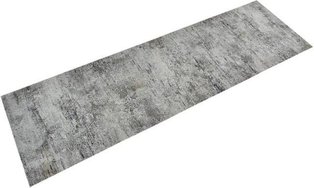vidaXL Küchenteppich Samt in Beton-Optik, Grau-schwarz, Breite: 60 cm, Länge: 180 cm, waschbar und rutschfest - Bild 1