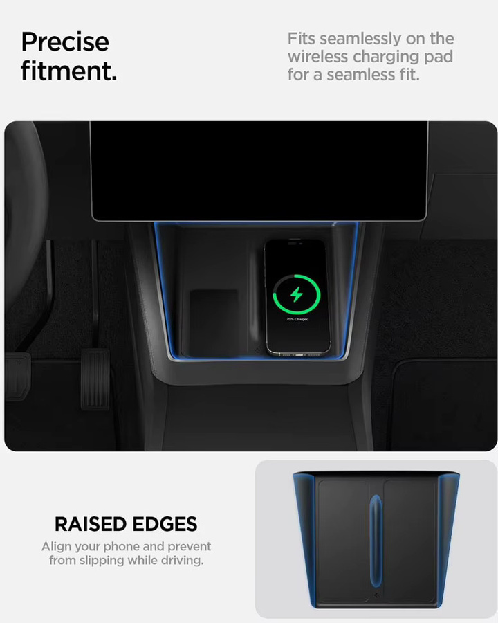 MIYOKAKING Ultradünnes kabelloses Ladepad aus Silikon für Tesla Model Y Juniper und Model 3 2026 in Schwarz oder Weiß - Bild 3