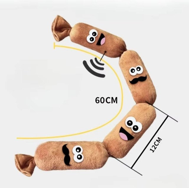 Yiran toy Hund Plüsch Kauspielzeug Wurst, mit Quietsch und BB-Geräusch - Bild 1