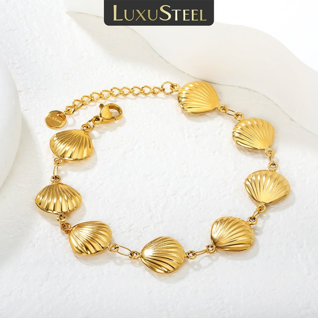 LUXUSTEEL Kettenarmband Edelstahl, Gold, Damen - Bild 1