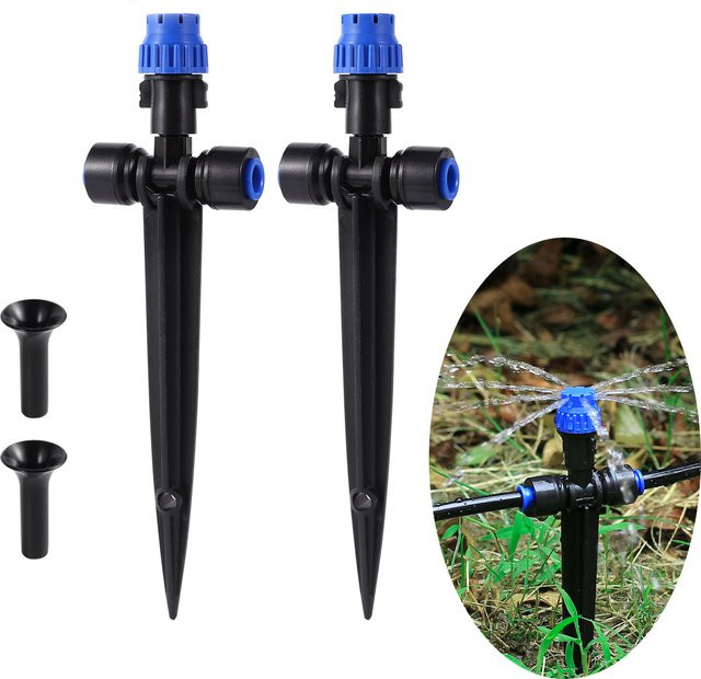 10er Set TOHONGADON 8-Loch Mikrospray-Tröpfchen-Emitter mit 180 Grad drehbarer verstellbarer Halterung für die Gartenbewässerung - Bild 1