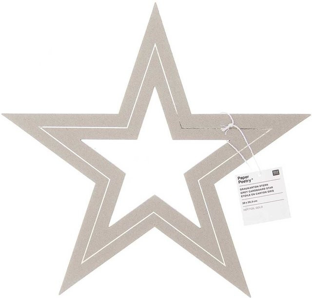 Rico Design Paper Poetry Stern aus Graukarton, Farbe: Grau, B: 30 cm, H: 28,5 cm, Stärke: 3 mm - Bild 1