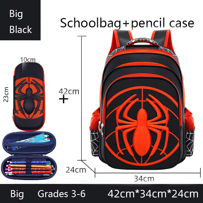 Wasserdichter Spinnen-Rucksack mit Federmäppchen-Set für Jungen in Blau - Bild 3
