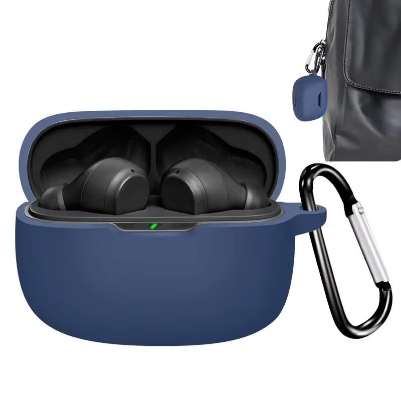 Silikon Schutzhülle für JBL Wave Beam Headset in Schwarz mit Karabiner - Bild 5