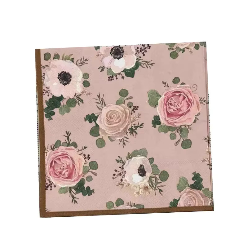 GUANYAO 20 Stück buntes floral gefaltetes Holzzellstoffpapier für Party-Dekoration, Vintage Tischset, Durchmesser: 33 cm - Bild 2