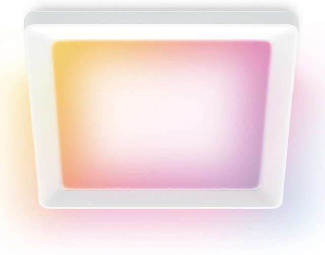 WiZ Smart LED Deckenleuchte Panel quadratisch Weiß B/T/H: 39,5 x 39,5 x 3,7 cm - Bild 1