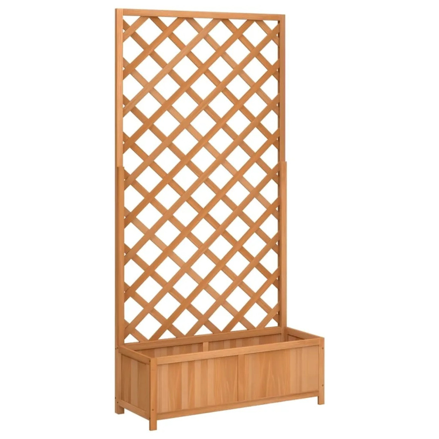 vidaXL Pflanzkübel mit Spalier aus Tannenholz in Braun, H: 180 cm, B: 90 cm, T: 35 cm - Bild 2