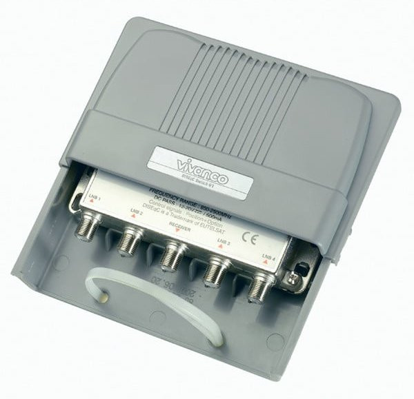 Vivanco DISEqC Switch 4/1 mit Wetterschutzgehäuse in Grau - Bild 1