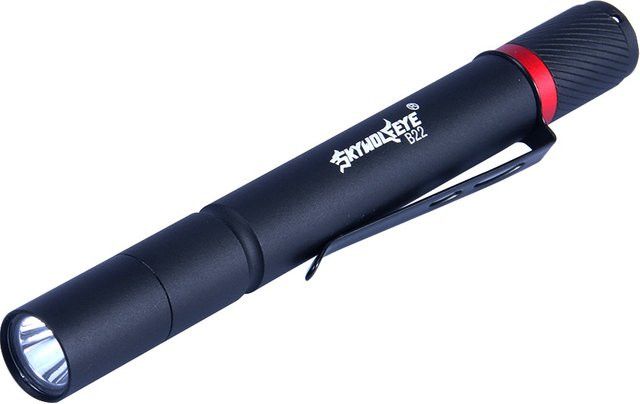 QHSPE Mini-Taschenlampe aus Aluminiumlegierung mit Stiftclip und hoher Helligkeit (2x AAA-Batterien) - Bild 1
