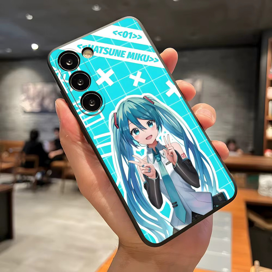 Potdemiel Handyhülle Hatsune Miku für Samsung Galaxy A56 A36 A26 A16 A15 A25 A35 A55 A14 A34 A24 A54 in Schwarz Soft Shell - Bild 2