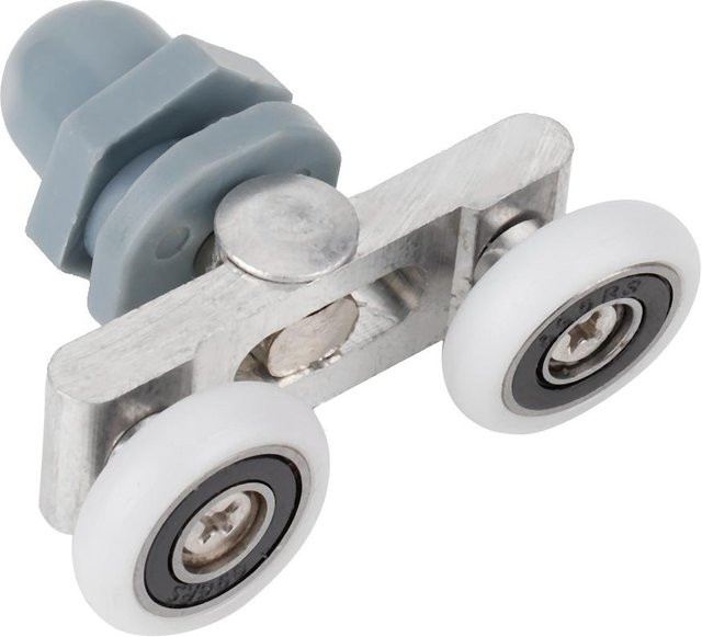 KaiSai 4er-Set Doppel-Schieberoller für Glas-Schiebetüren aus Aluminium in Silber, Durchmesser: 23 mm - Bild 1