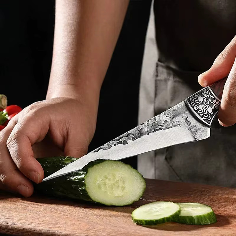 GuanQi Handgeschmiedetes Fleisch-Ausbeinmesser mit Holzgriff für professionelle Küchenarbeiten - Bild 3