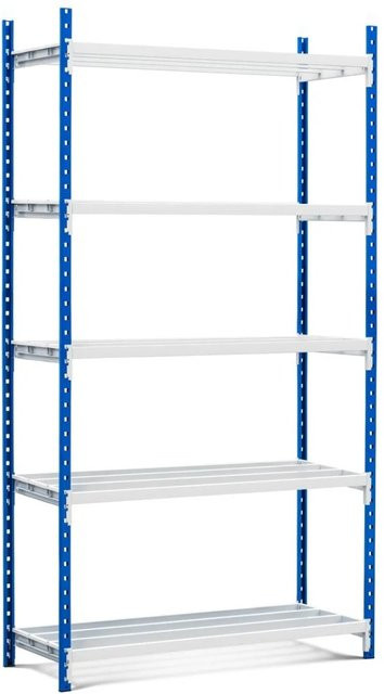 PROREGAL Fachbodenregal Maximus Pro mit 5 Ebenen, Farbe: Lichtblau-Lichtgrau, H x B x T: 280 x 125 x 50 cm - Bild 1