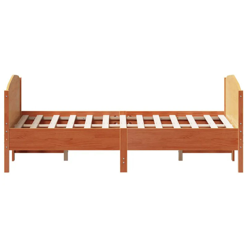 Vidaxl Massivholzbett aus Kiefer im Landhausstil, Braun, B/T/H: 120 x 200 cm - Bild 3