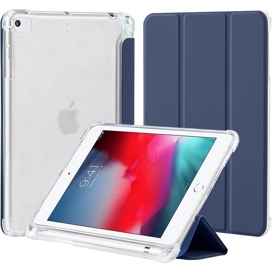 DZSWYCASE Schutzhülle für iPad Mini 5 und 4 Generation 7,9 Zoll mit Stylus-Halterung, transparent mattiertes TPU, Schwarz - Bild 6