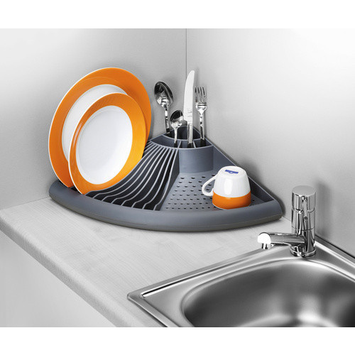 Wenko Eck-Geschirrabtropfer in Grau, B/T/H: 50 x 9 x 35 cm - Bild 5