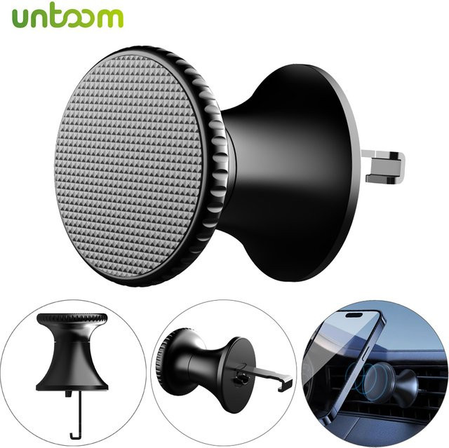 Untoom Magnetische Auto-Handyhalterung in Schwarz mit starkem Magnet und universellem Lüftungsclip für iPhone, Xiaomi und Samsung - Bild 1
