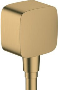 Hansgrohe Wandanschluss Fixfit mit Kugelgelenk und Rückflussverhinderer, Farbe: Brushed Brass, Anschluss: 1/2" - Bild 1