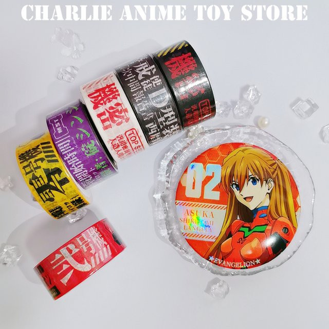 Bandai Anime Erstausgabe Asuka 01 und Ayanami Rei Abziehbare Markierungsaufkleber und Textband für DIY Journal und Gepäck - Bild 1