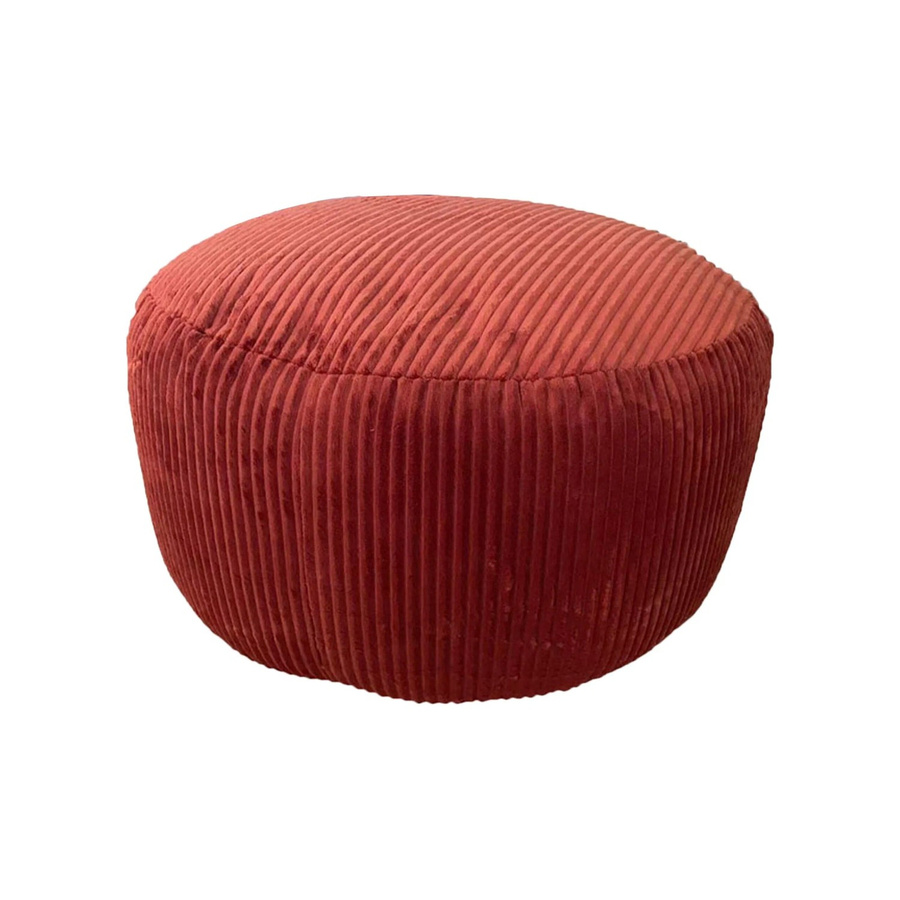 Relaxdays Softbody Pouf im Boho-Design aus Cord in Rostrot, B/H: 35 x 50 cm - Bild 2