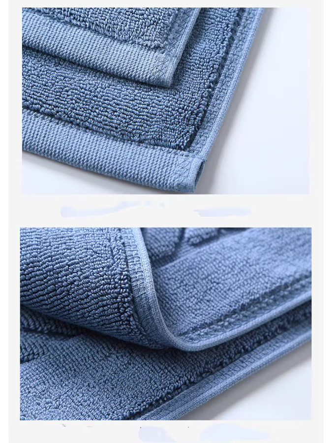 EGW Badematte aus 100% Baumwolle mit blauem Jacquard-Blumenmuster, rutschfest und wasserabsorbierend, B/T: 70 x 45 cm - Bild 5