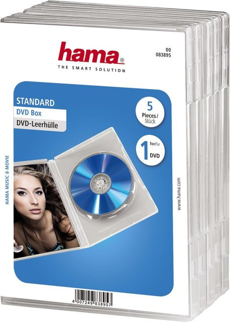 Hama DVD-Leerhüllen Standard, 5er-Pack, Transparent - Bild 1
