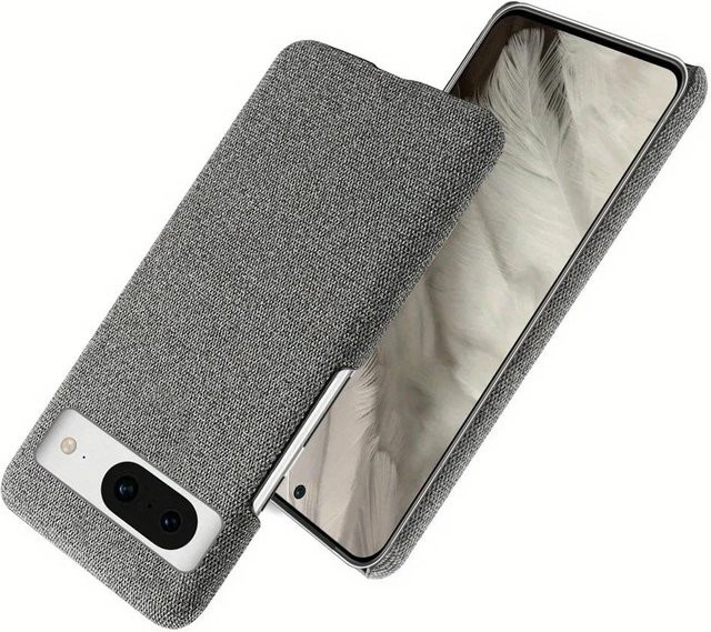 Google Pixel Handyhülle mit Stoffstruktur in Grau für Pixel 8, 8 Pro, 7, 7 Pro, 6, 6 Pro, 5, 5a, 7a, 8a und 6a - Bild 1