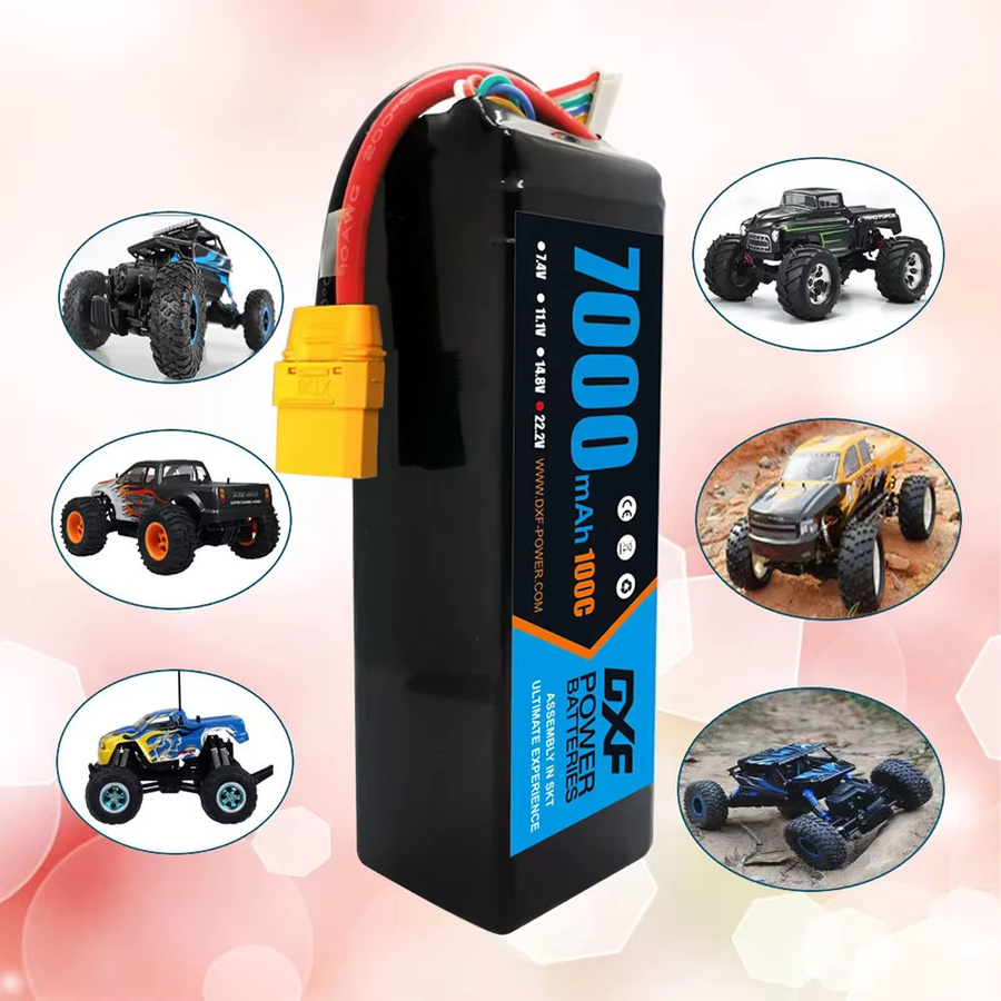 DXF 6S LiPo Batterie 22,2V 7000mAh 100C mit EC5 Stecker SoftCase in Schwarz für 1/8 Buggy Truggy Offroad RC Modelle - Bild 4