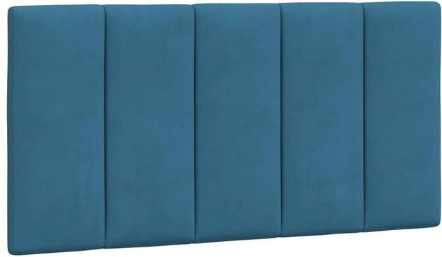 vidaXL Kopfteil-Kissen Hanko Blau aus Samt mit Linien-Design, Breite: 100 cm - Bild 1