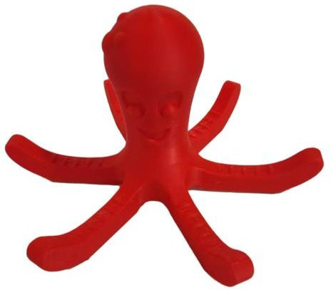Oktopus Flaschentrocknerständer aus Kunststoff und Silikon in Rot für Tassen, Flaschen und Becher - Bild 1