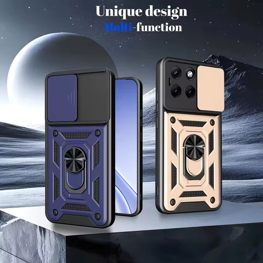 Magnetische Schutzhülle für Motorola Moto Edge 70 60 Fusion 60 Pro mit Schiebe-Kameraschutz, Ringständer und Stoßschutz in Gold oder Schwarz - Bild 2