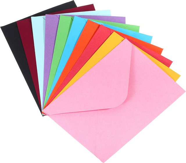 50 Stück Mini-Papierumschläge in Bonbonfarben für Visitenkarten, Einladungen und Geschenke, Mehrfarbig - Bild 1