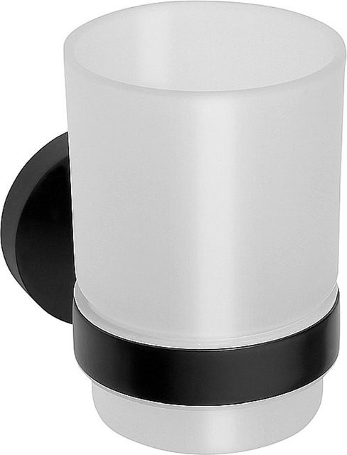 Brillantbad BARK Glashalter aus Messing in Schwarz Matt B/T/H: 7,0 x 9,5 x 10,5 cm - Bild 1