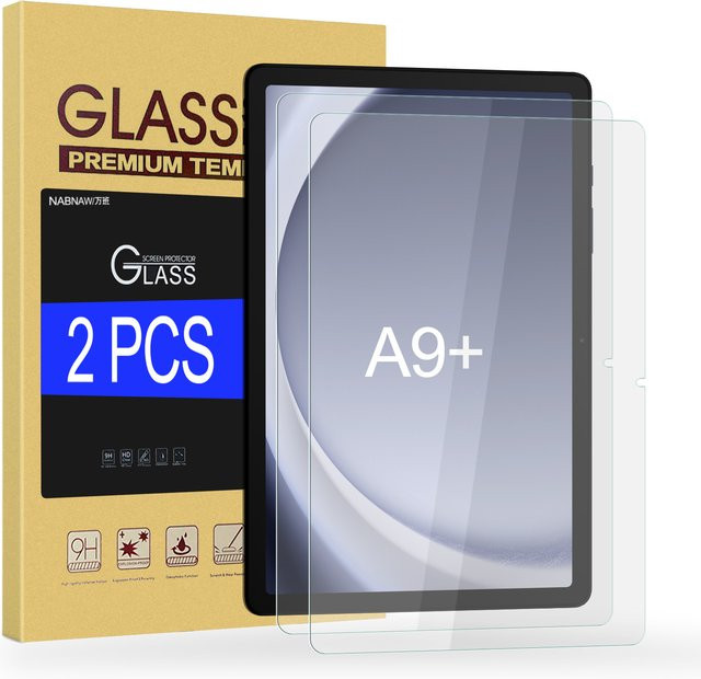 2 Stück Samsung Galaxy Tab A9+ A9 Plus Displayschutz aus gehärtetem Glas, kratzfest, transparent, 11 Zoll - Bild 1
