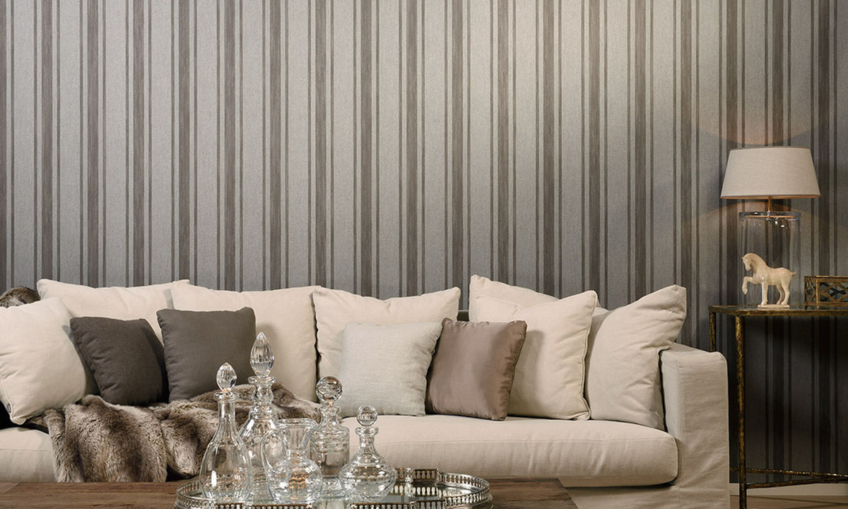 Flamant Wallpaper Bayadcre Bristol Tapete Grau Streifendesign Modern Vlies - Bild 2