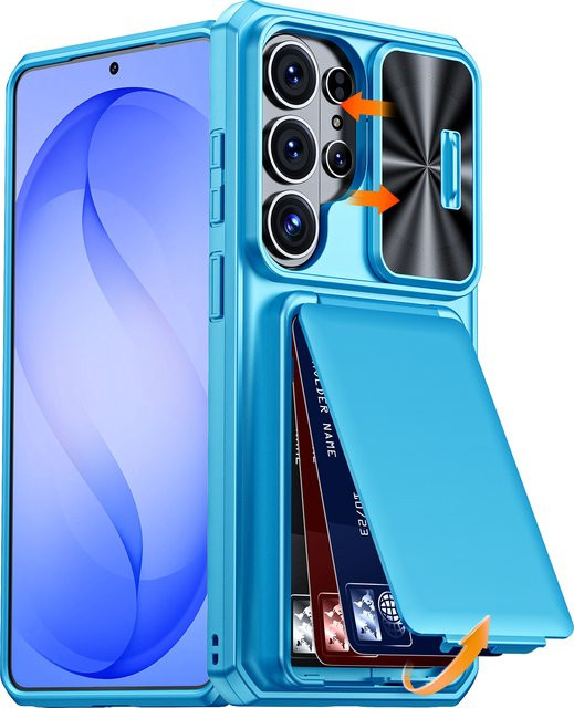 BANGZAO Handyhülle für Samsung Galaxy S26 Ultra mit Kamerahalter, stoßfeste TPU Schutzhülle, Hellblau - Bild 1