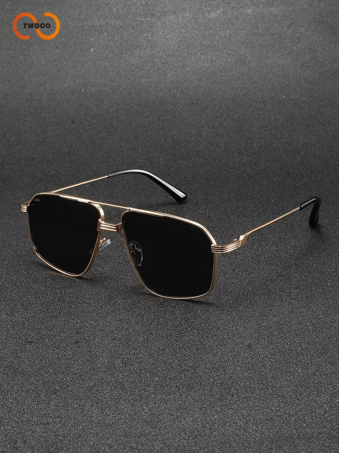 TWOOO Sonnenbrille Aviator, Herren, Vollrand, Metall, gold, black - Bild 5