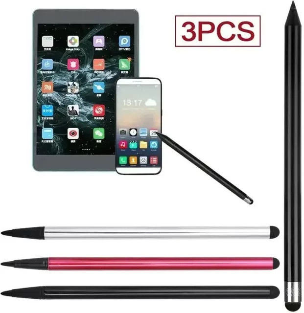 3er-Set Universal Stylus Set für iPad, Lenovo, Android Tablets und Smartphones, Silber und Multicolour - Bild 1