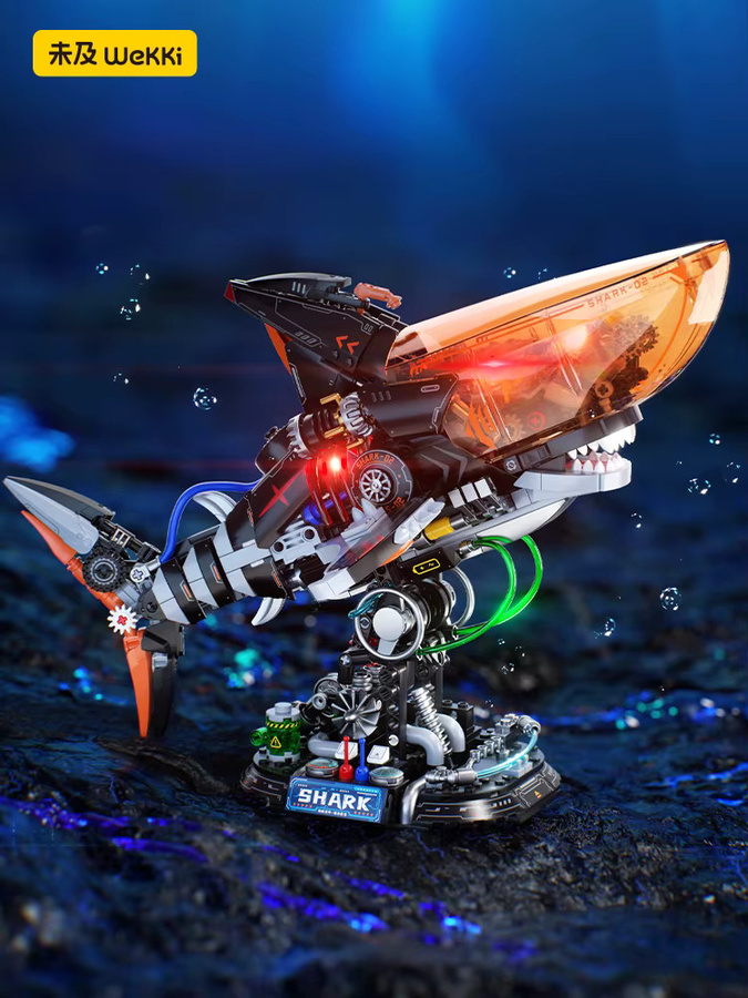 Weekit Shark Modell Bausteine Mechanischer Riesenhai als kreatives Meerestier Spielzeug für Erwachsene in Mehrfarbig - Bild 6
