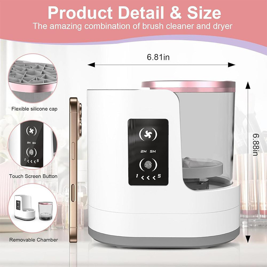 Elektrische Kosmetikpinsel Reinigungsmaschine mit Beauty-Produkten, weiß - Bild 3