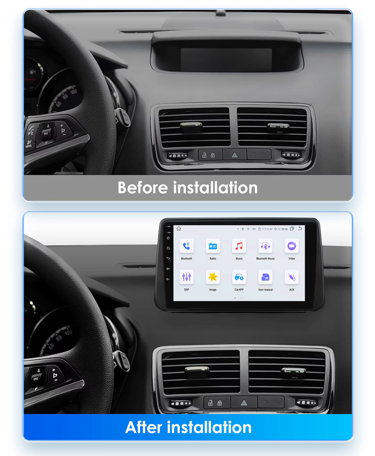 OSSURET 2DIN Android Auto Radio für Opel Meriva B 2009-2014 mit GPS, Wireless CarPlay, 4G und 360 Kamera in Schwarz - Bild 2