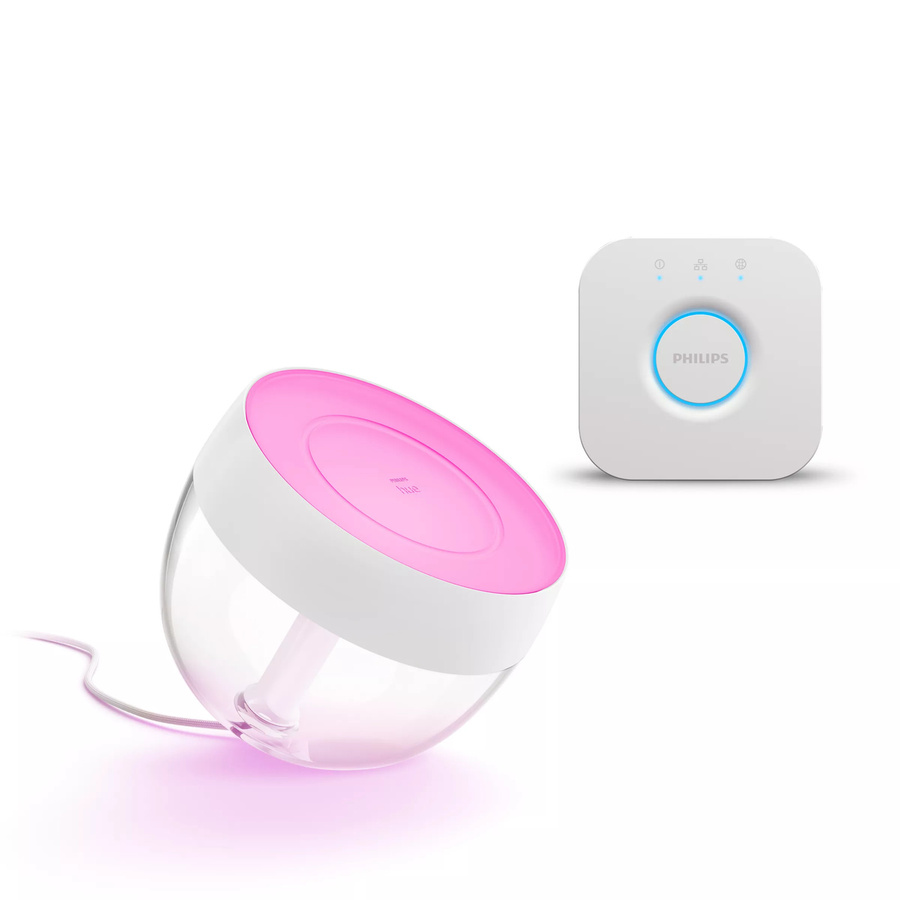 Philips Hue Set: Iris LED Tischleuchte in Weiß mit Bridge und Fernbedienung - Bild 1