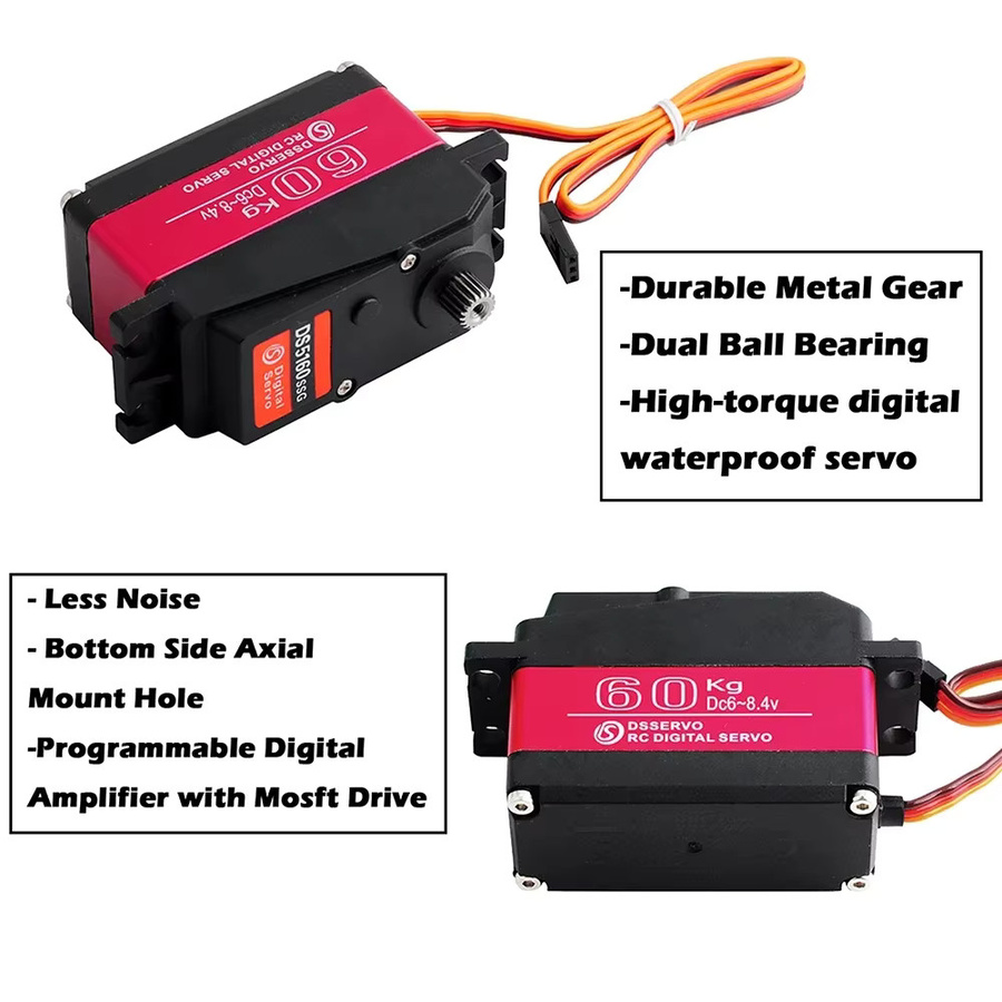wishiot Digitaler Servo, Wasserdicht, Vollmetallgetriebe, für Redcat Baja 1/5 RC Auto - Bild 3