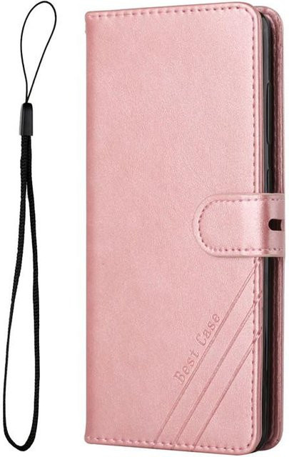 Leder Flip Case für Samsung Galaxy A03, A03s und A03 Core in Rose Gold mit magnetischer Brieftaschenfunktion - Bild 1