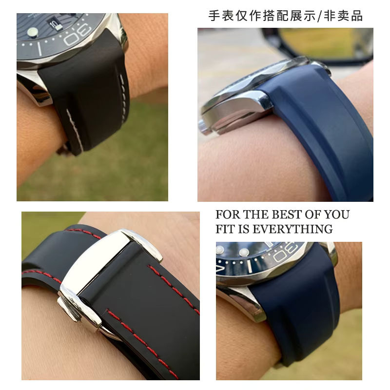 Uhrenarmband Silikon, Schwarz, Unisex - Bild 4