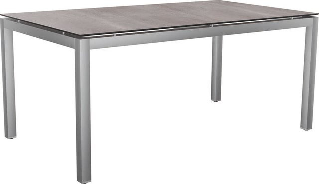 Stern Tisch Silverstar 2.0 Stone light mit Edelstahl Tischplatte in Silver/Grey, B: 160 cm, T: 90 cm, H: 74,5 cm - Bild 1