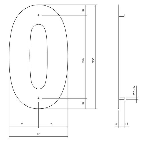 Intersteel Hausnummer 0 XL aus Edelstahl in Mattschwarz - Bild 2